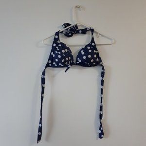 Blue Polka Dot Bikini Top